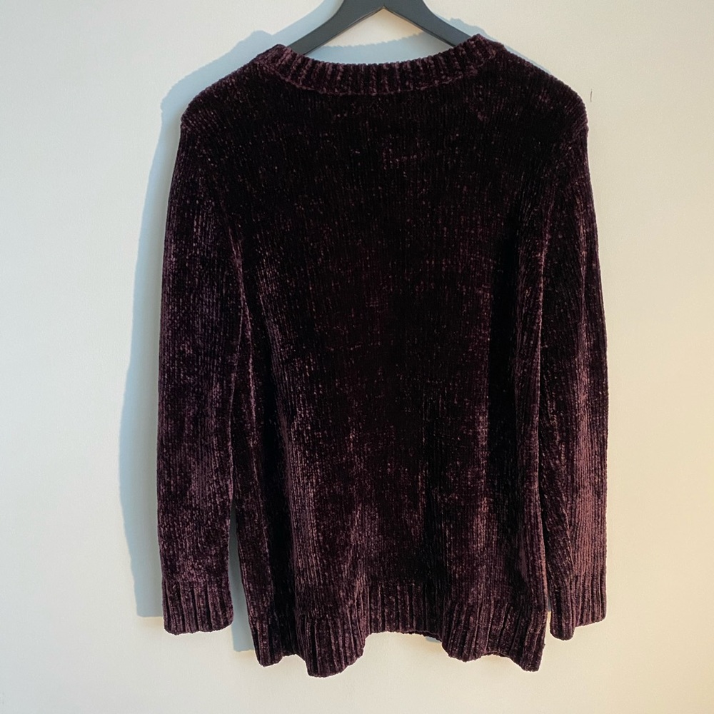 ORVIS Deep Purple Chenille Sweater Large - Picture 7 of 7